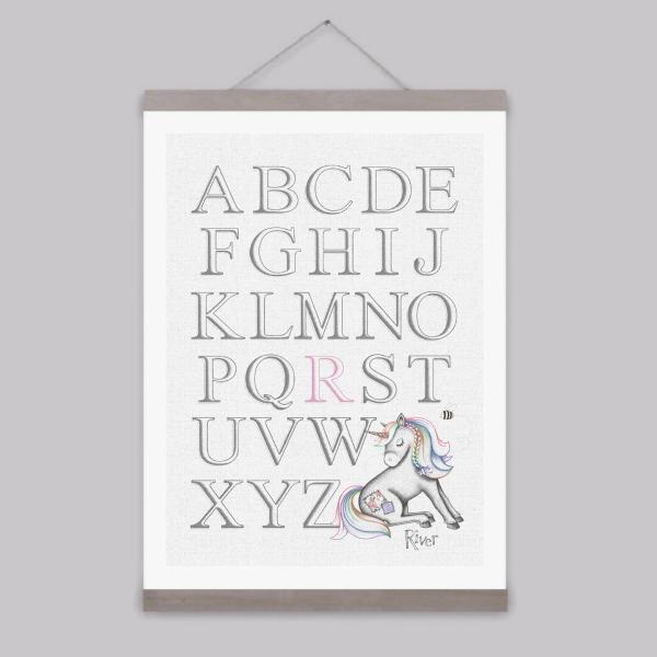 Little Unicorn – Personalised Alphabet Print