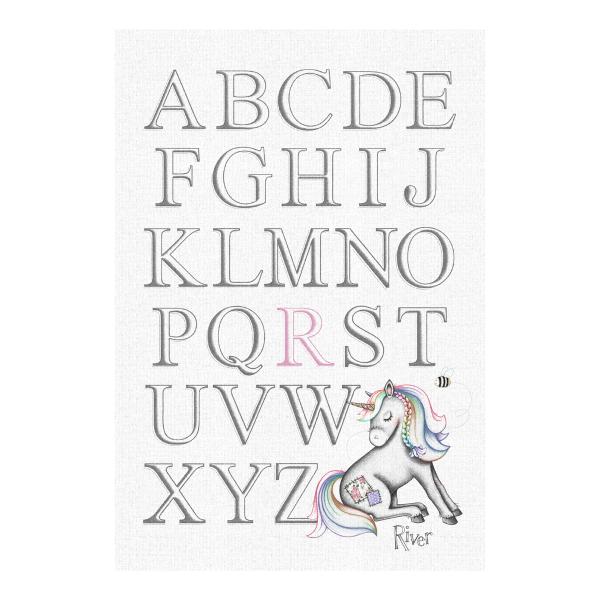 Little Unicorn – Personalised Alphabet Print