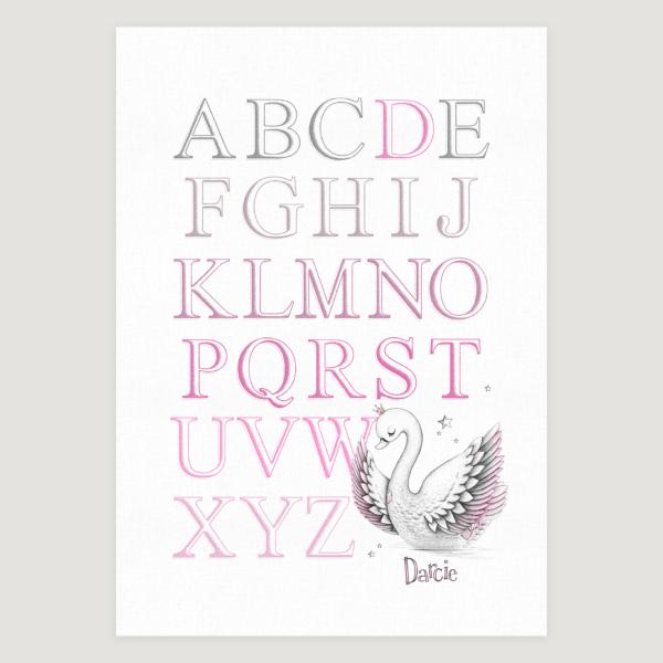 Little Swan Alphabet Pink