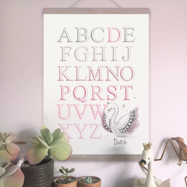 Swan Alphabet Pink