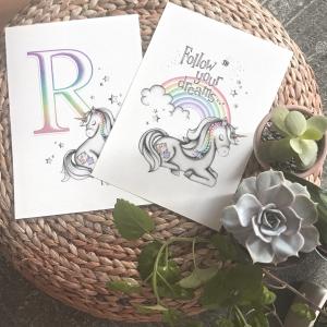 Unicorn Rainbow Print Set