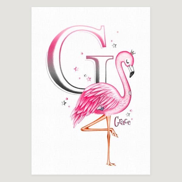 Little Flamingo Initial Pink