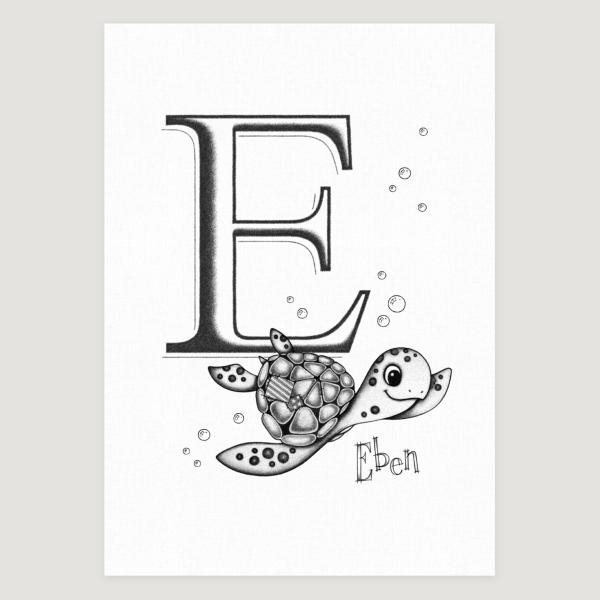 Little Sea Turtle Initial Mono