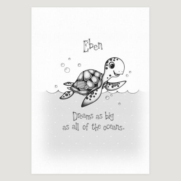 Little Sea Turtle Slogan Mono