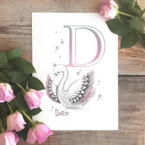 Swan Initial Pink