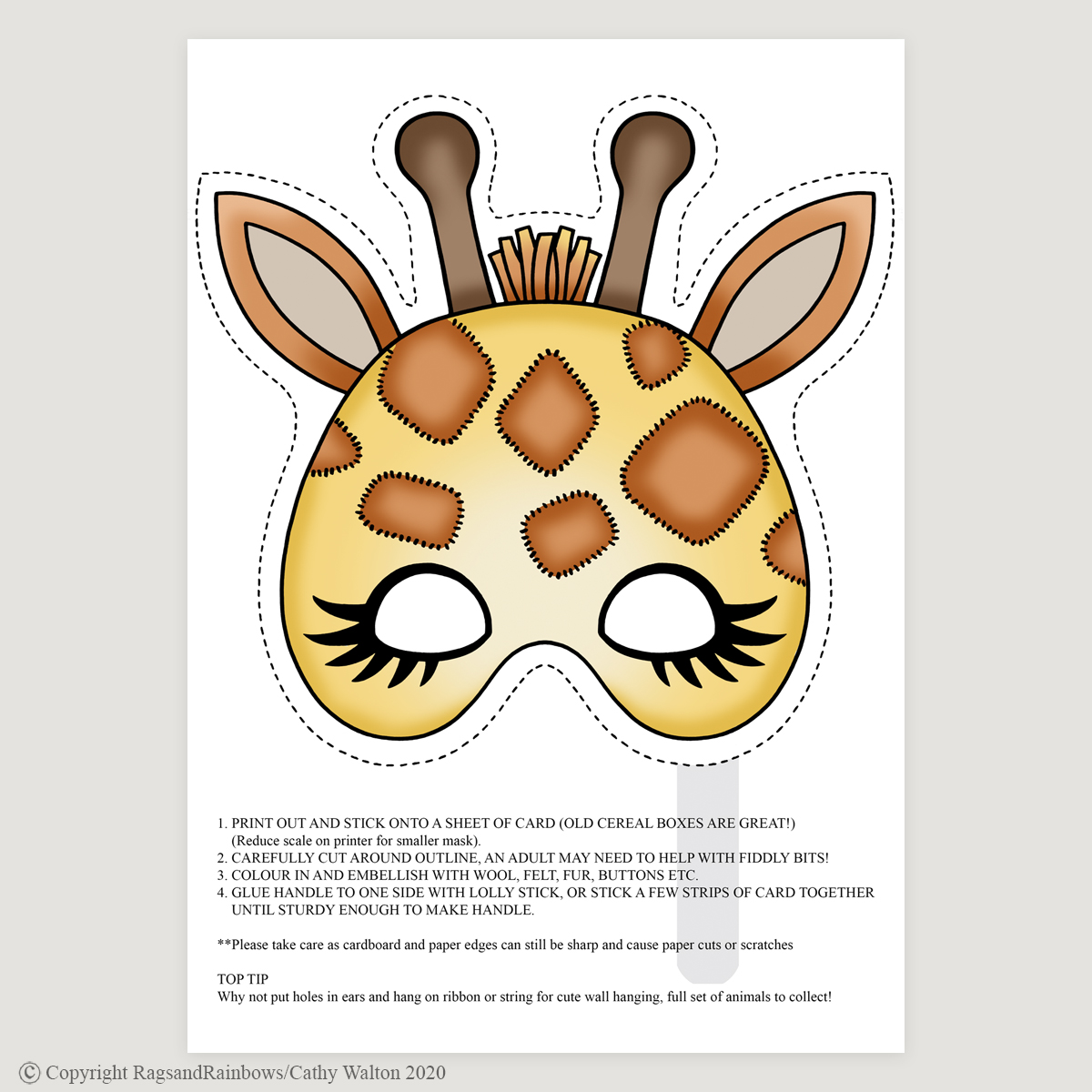 Giraffe mask colour
