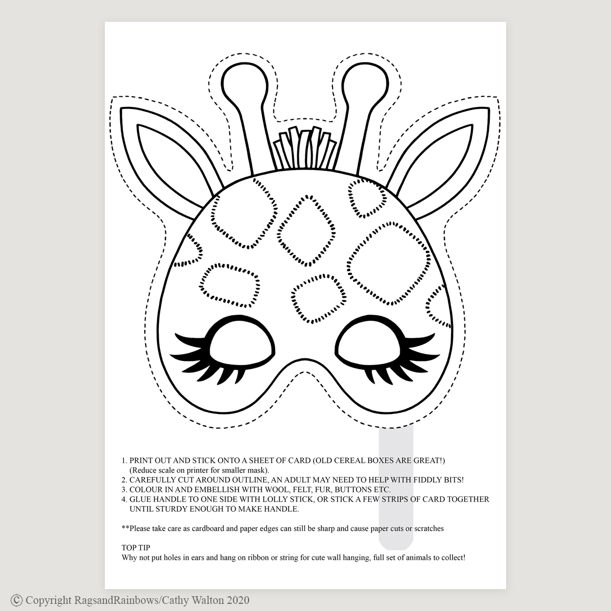 Giraffe mask mono