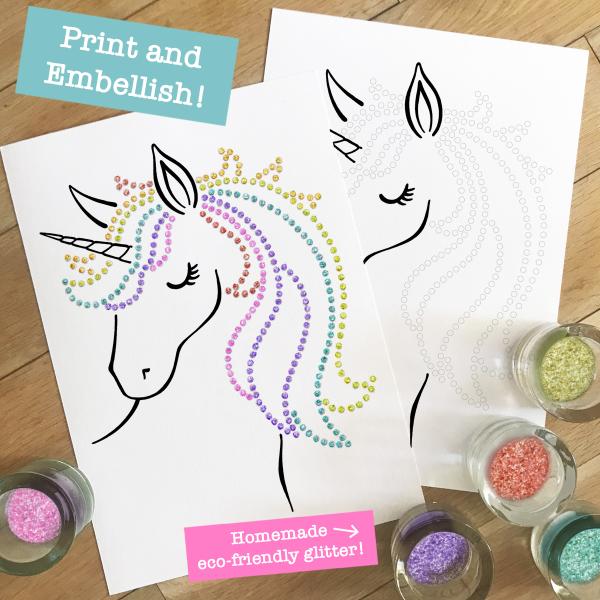 Homemade Eco glitter Unicorn