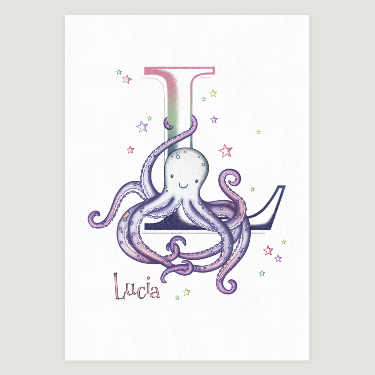 Little Octopus Purple Initial Colour