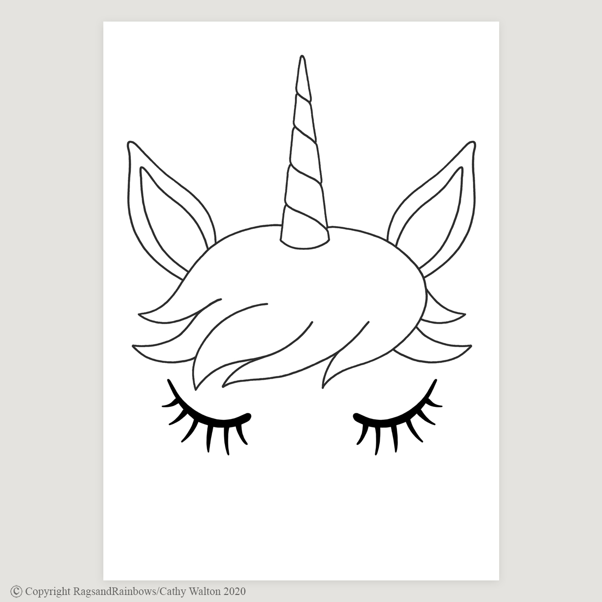 Unicorn floral crown poster