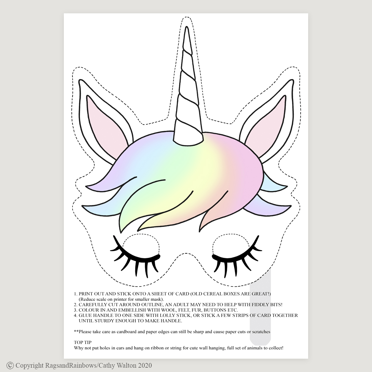 Unicorn mask rainbow