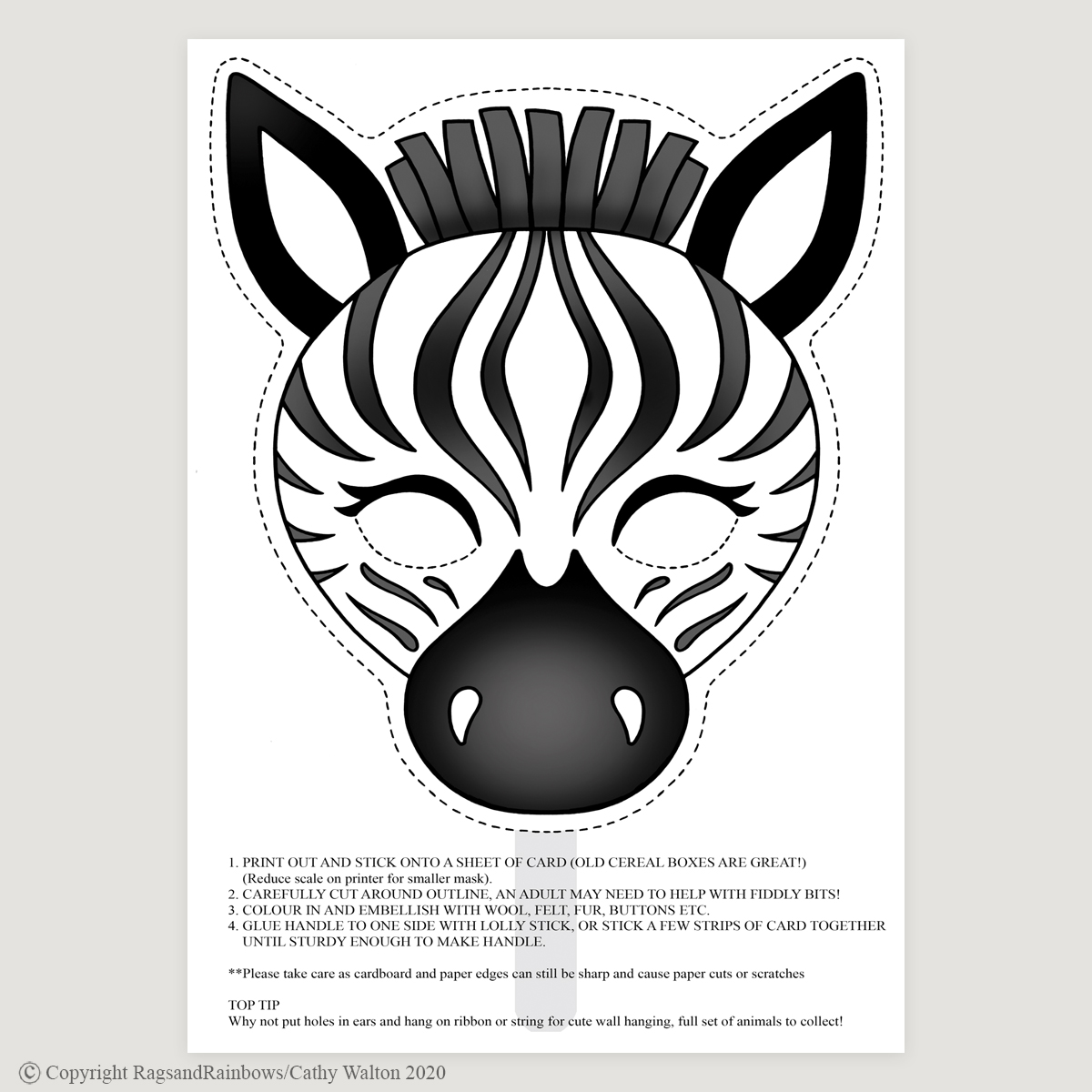 Zebra mask colour