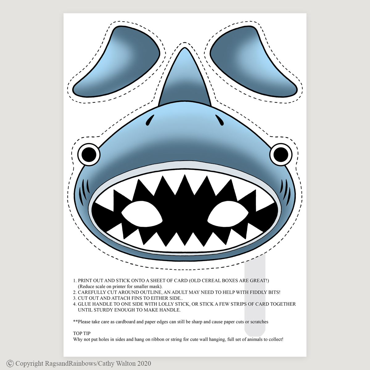 shark mask colour