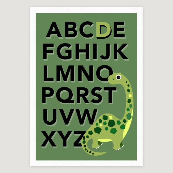 Dino alphabet khaki