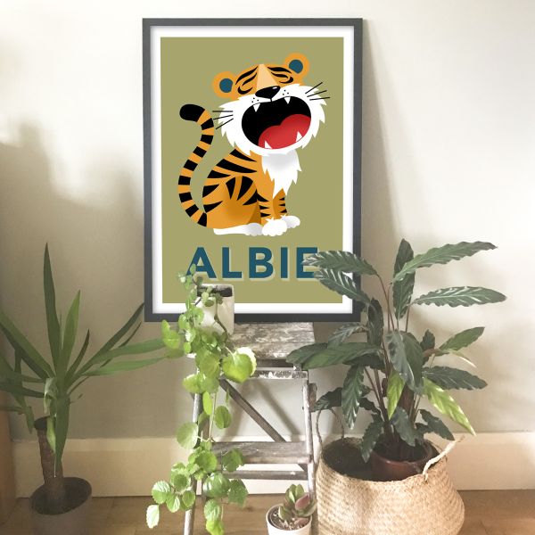 Tiger framed khaki