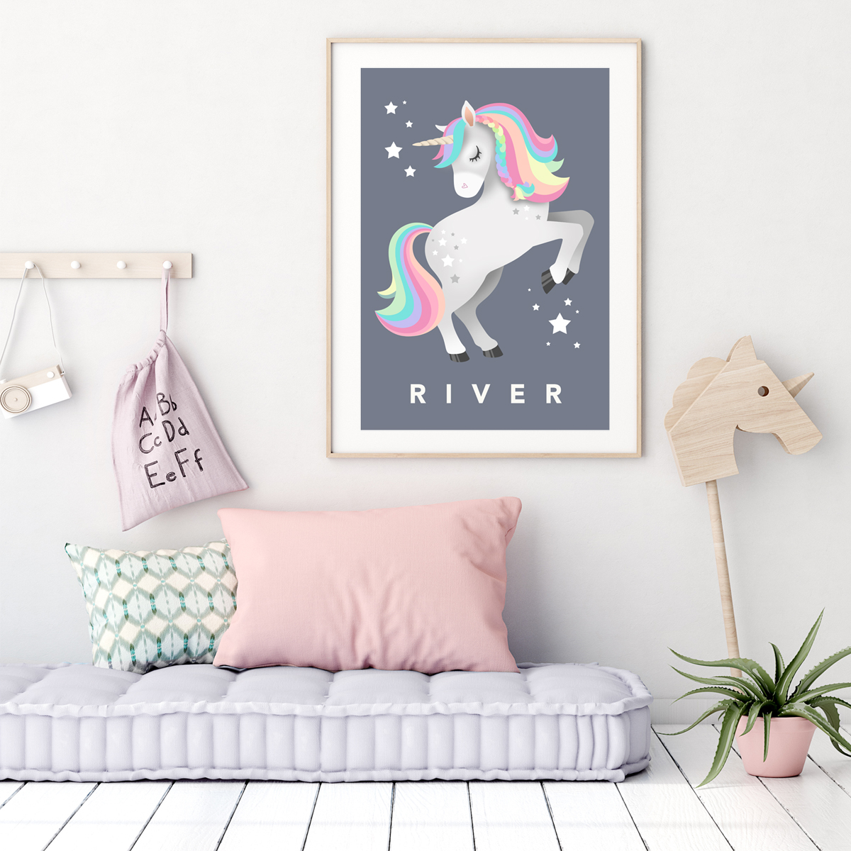 Unicorn framed charcoal