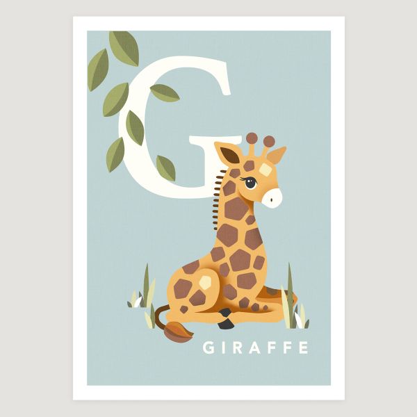 Giraffe initial soft blue