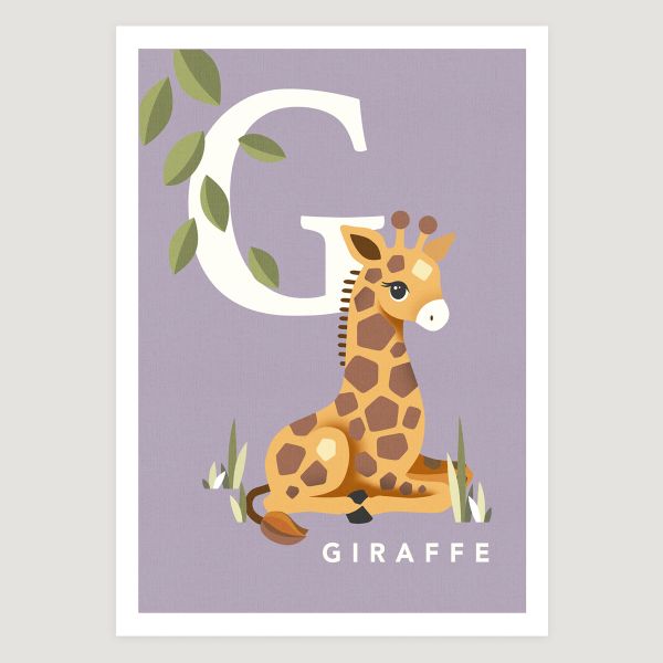 Giraffe initial soft lilac