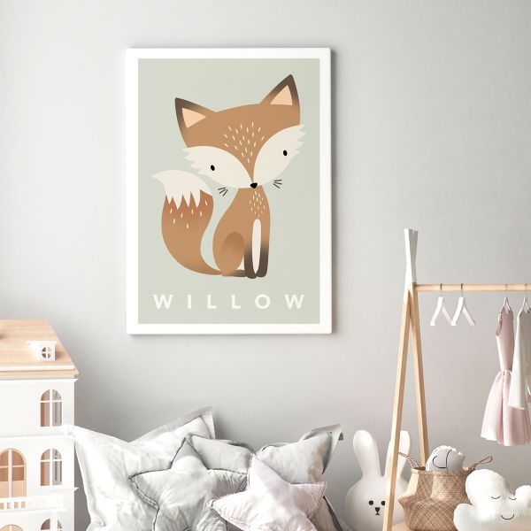 Fox pastel green canvas