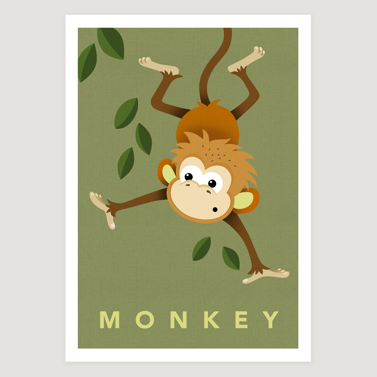 Monkey khaki small text