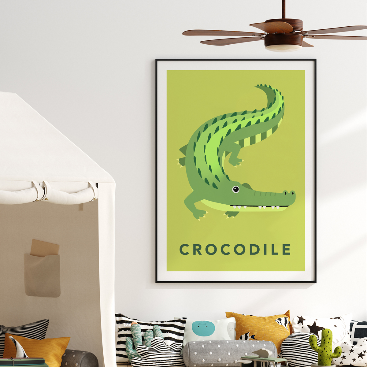 Croc lime framed