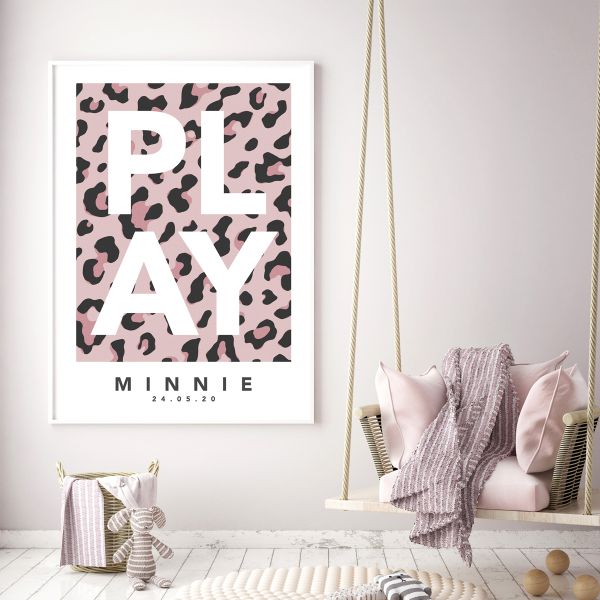 Play leopard pink framed