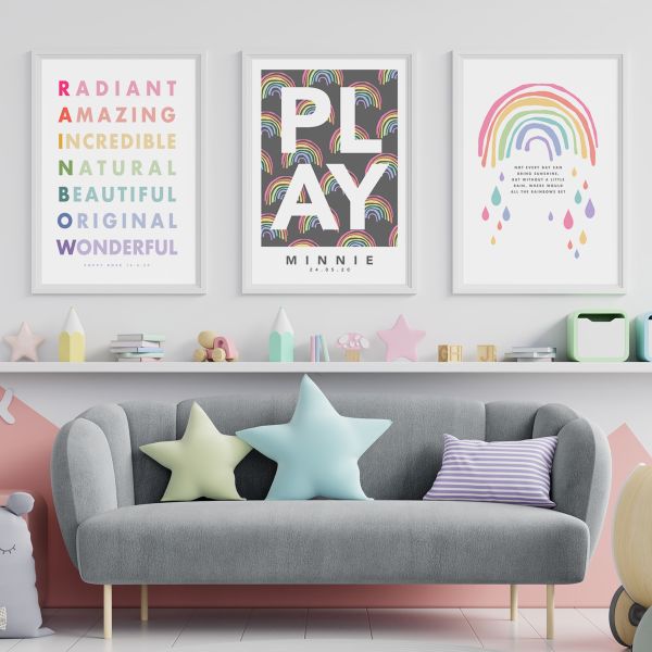 Play rainbow 3 set framed