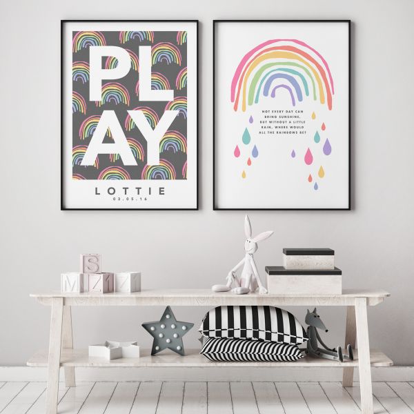 Play rainbow pair framed