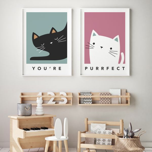 cat pair framed