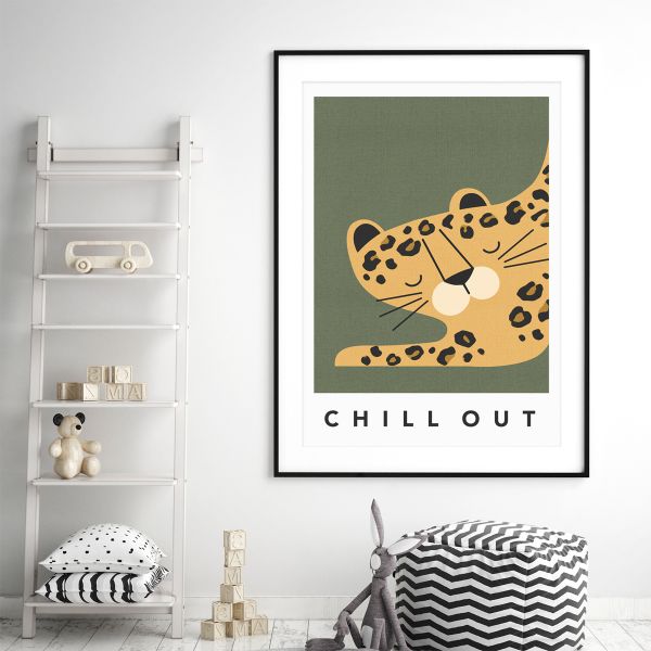leopard khaki framed