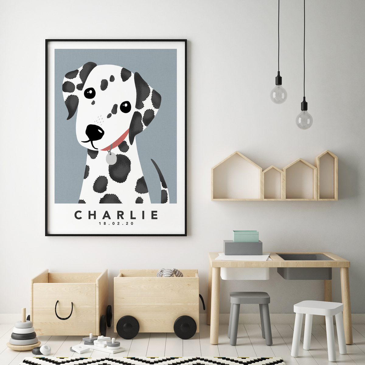 Dalmatian blue framed