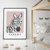 Zebra pink framed