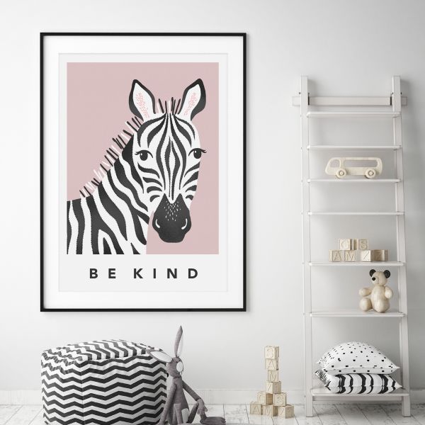 Zebra pink framed 2