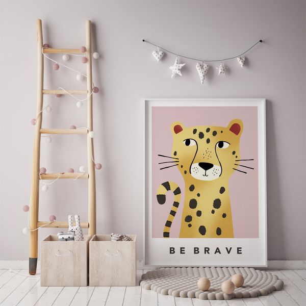 leopard framed pink