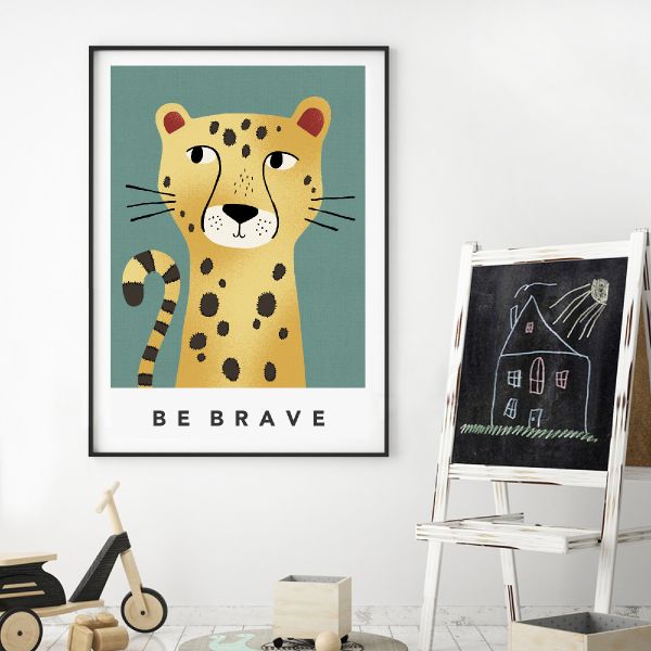 leopard teal framed 2